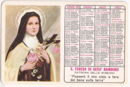 Calendarietto - Missioni Dei Carmelitani Scalzi - S.teresa Di Gesu Bambino - Firenze - Anno 1980 - Formato Piccolo : 1971-80