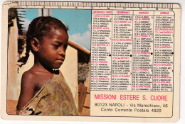 Calendarietto - Missioni Estere S.cuore - Napoli - Anno 1980 - Petit Format : 1971-80