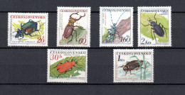 Czechoslovakia 1962 Set Insects/beatles/Insekten Stamps (Michel 1371/76) MLH - Unused Stamps