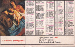 Calendarietto - Opera Francescana Della Carità Convento S.croce -  Bologna - Anno 1980 - Klein Formaat: 1971-80