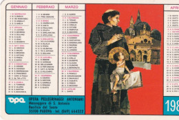 Calendarietto - Opera Pellegrinaggi Antoniani - Messaggero Di S.antonio  - Basilica Del Santo - Padova - Anno 1980 - Petit Format : 1971-80
