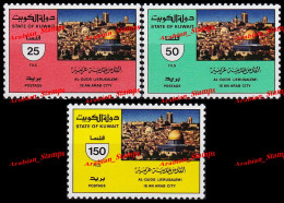 KUWAIT 1987 AL QUDS JERUSALEM IS AN ARAB CITY YT 1108-10 MI. NR 1129-31 JÉRUSALEM VILLE ARABE KOWEIT - Palestine