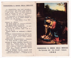 Calendarietto - Parrocchia S.maria Della Mercede - Catania - Anno 1964 - Klein Formaat: 1961-70