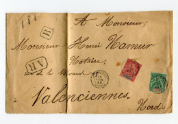 !!! NOUVELLE CALEDONIE, LETTRE RECO DE NOUMEA DE 1899 POUR VALENCIENNES - Covers & Documents