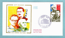 FDC France 1975 - 30e Anniversaire De La Libération Des Camps De Concentration - YT 1853 - 25 Besançon - 1970-1979