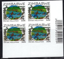 ZIMBABWE(2016) Water Pollution. Imperforate Corner Block Of 4. - Zimbabwe (1980-...)