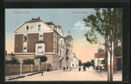 AK Coswig I. Sa., Dresdner Strasse Mit Apotheke  - Coswig