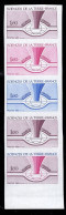 FRANCE(1980) Heat Arising From Earth. Trial Color Proof Strip Of 5 With Multicolor. International Geological Conference. - Prove Di Colore 1945-…