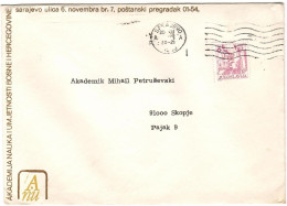 Yugoslavia Cover Akademija Nauka I Umjetnosti Bosnia And Herzegovina,Sarajevo Canceled 1985 - Covers & Documents