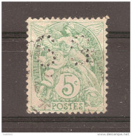 FRANCE PERFORE 1900/1924 / SG  Sur Type Blanc  5 Cts Vert YT 111 E Type IB Cote 2013 = 13.00 Euros - Autres & Non Classés