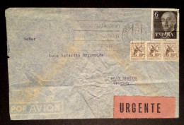 Espagne - Enveloppe Aérienne En Circulation Avec Timbres Sur Le Thème Des Moulins à Vent (1952) - Mulini