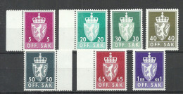 NORWAY 1970-1977 Dienstmarken, Small Lot Of 7 Stamps * - Dienstzegels