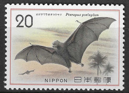 Japan 1974 MiNr. 1233 Mammals, Bats, Bonin Flying Fox (Pteropus Pselaphon) 1v MNH** 0.80 € - Nuovi