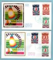 FDC France 1975 - Unesco 1975 - YT 43 - 44 - 45 - Paris - 1970-1979