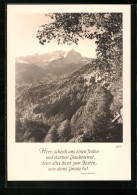 Foto-AK Ernst Und Bernhard Groh: Bergwelt Im Sonnenschein, Christlicher Sinnspruch Von Adolf Heller  - Altri & Non Classificati