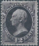 United States,U.S.A,1873 Printer: Continental Bank Note Co.12¢ Blackish Violet,Round Balls In"2"are Crescent Shaped - Usados