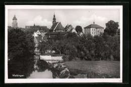 AK Waiblingen, Uferpartie Mit Blick Zur Kirche Im Ort  - Waiblingen