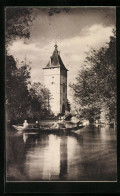 AK Waiblingen, Turm Und Ruderboot An Der Rems Mit Beinsteiner Tor  - Waiblingen