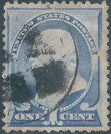 United States,U.S.A,1887 Benjamin Franklin,1¢ Bright Ultramarine,Used - Usados