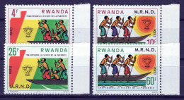 Rwanda 875-878 MNH Crossing River Of Poverty M.R.N.D. ZAYIX 0624S603 - Other & Unclassified