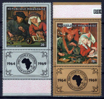 Rwanda 295-296 MNH Paintings Moneylender & Wife Quentin Massys ZAYIX 0624S612 - Altri & Non Classificati