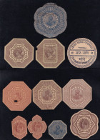 BRITISH INDIA- PRE DECIMAL- REVENU FISCAL- CUT TO SHAPE- LARGE COLLECTION OF STAMP PAPERS-EXTREMELY SCARCE- PA6 - 1902-11  Edward VII