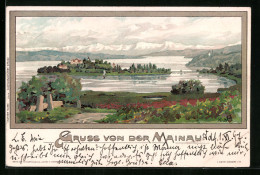 Künstler-AK Karl Mutter: Mainau, Inselpanorama  - Mutter, K.