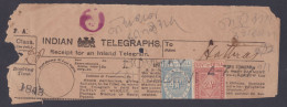 Inde British India 1907 King Edward VII, Indian Telegraph Receipt, Bombay, Telegram - 1902-11 Roi Edouard VII