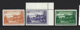 Norfolk Island 1947 - 1956 Ball Bay White Papers Part Set Of 3 To 1&1/2d MNH - Ile Norfolk