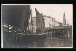 Cartolina Chioggia, Hafenpartie Mit Brücke  - Chioggia