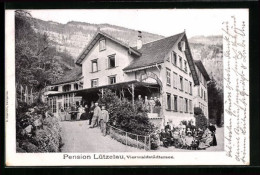 AK Weggis, Blick Auf Pension Lützelau Am Vierwaldstädtersee  - Weggis