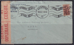 South Africa To Aden Camp Censor Used Cover 1943,  Slogan Franking - Brieven En Documenten