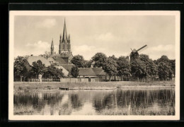 AK Werder /Havel, Ansicht Von Der Inselbrücke Auf Die Insel, Evangelische Kirche Und Inselmühle  - Werder