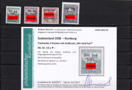 Sudetenland: Rumburg, MiNr. 13a, 16, 19, 50, * - Sudetenland