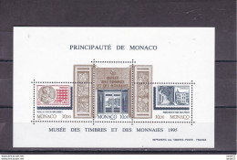 Monaco BF N°69 Musée Des Timbres Et Des Monnaies 1995 ** - Unused Stamps