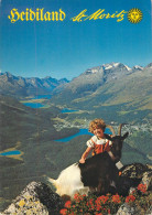 Switzerland Grisons St Moritz Heidiland Picturesque Mountain Scenery Girl With Goat - Saint-Moritz