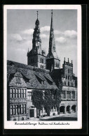 AK Lemgo, Rathaus Mit Nicolaikirche In Der Hansestadt  - Lemgo