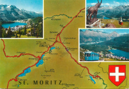 Switzerland Grisons St Moritz Multi View & Map - Sankt Moritz