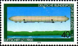 RFA Poste N** Yv: 812 Mi:965 Für Die Jugend Luftschiff LZ1 Dirigeable (Thème) - Zeppelin