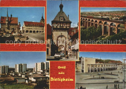 72010390 Bietigheim-Bissingen Rathaus Stadttor Viadukt Hochhaeuser Bahnhof Bieti - Bietigheim-Bissingen