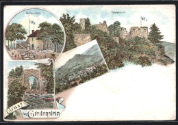 Lithographie Blankenburg, Kapelle, Gasthaus Zum Greifenstein, Totale  - Bad Blankenburg