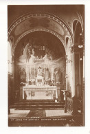 Brighton - St John The Baptist Church, The Altar - Old Real Photo Postcard - Brighton