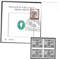 2495a: Radnitzky- Gedenkblatt Und Vierer Tag Der Briefmarke- Schwarzdruck 1975 (ANK 45.-) - Abarten & Kuriositäten