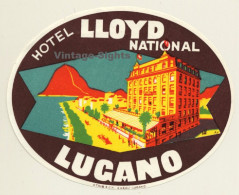 Lugano / Switzerland: Hotel Lloyd National  (Vintage Luggage Label ~1930s/1940s) - Hotel Labels