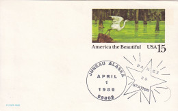 WATERBIRDS- BEAUTIFUL AMERICA- USPS-1989 -MIGRATION- LETTER CARD-USA-BIRFC-11 - Cranes And Other Gruiformes