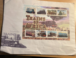 2000 Uganda Trains Of Africa Railways LARGE First Day Cover - Uganda (1962-...)