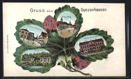 Lithographie Gunzenhausen, Schranne Strasse Mit Realschule, Distrikts-Krankenhaus  - Gunzenhausen