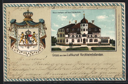 Lithographie Kirchheimbolanden, Wappen Und Städt, Kurhaus Auf Dem Schillerhain  - Kirchheimbolanden