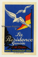 Geneva / Switzerland: Hotel La Résidence (Vintage Luggage Label) - Hotel Labels