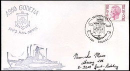 België - Brief Naar Gent - A960 Godetia, Ship's Mail Office - Storia Postale